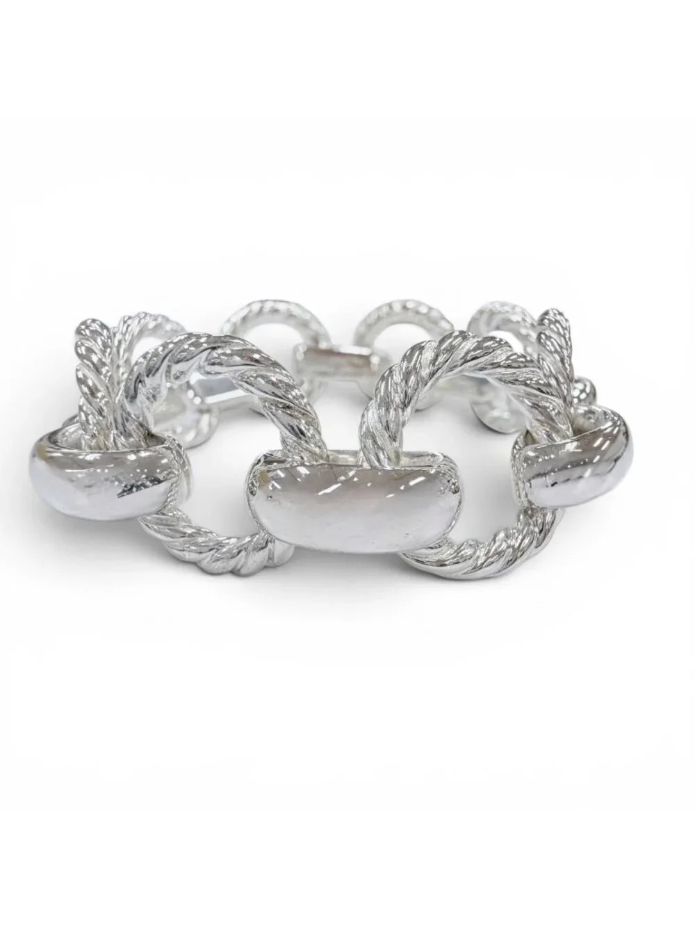 Tiffany & Co Vintage Twist Circle 925 19 Bracelet Silver